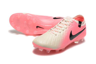 Men's Nike Tiempo Legend 10 Elite FG Football Boots - White/Pink/Black