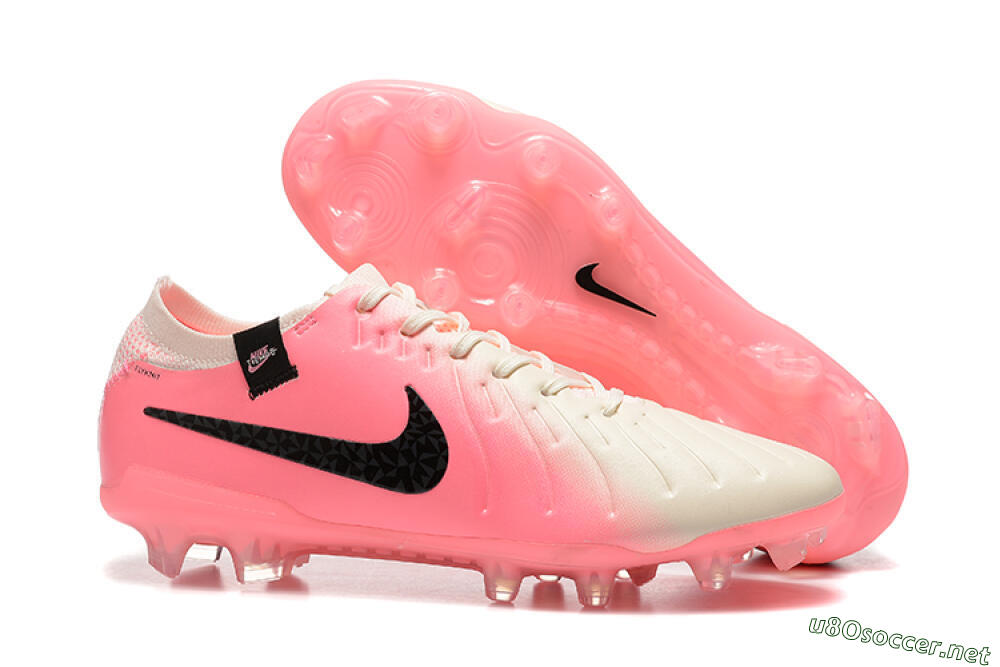 Men's Nike Tiempo Legend 10 Elite FG Football Boots - White/Pink/Black 2