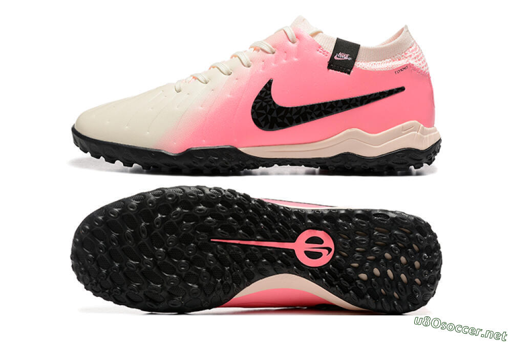 Men's Nike Tiempo Legend 10 Pro TF Football Shoes - White/Pink/Black 1