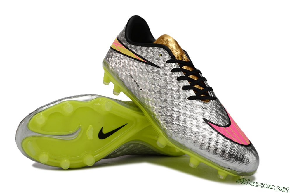 Men's Neymar x Nike Hypervenom Phantom Liquid Diamond FG Football Boots - Silver/Yellow/Pink/Gold 3