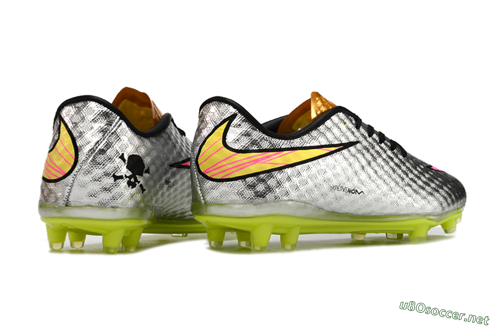 Men's Neymar x Nike Hypervenom Phantom Liquid Diamond FG Football Boots - Silver/Yellow/Pink/Gold 6