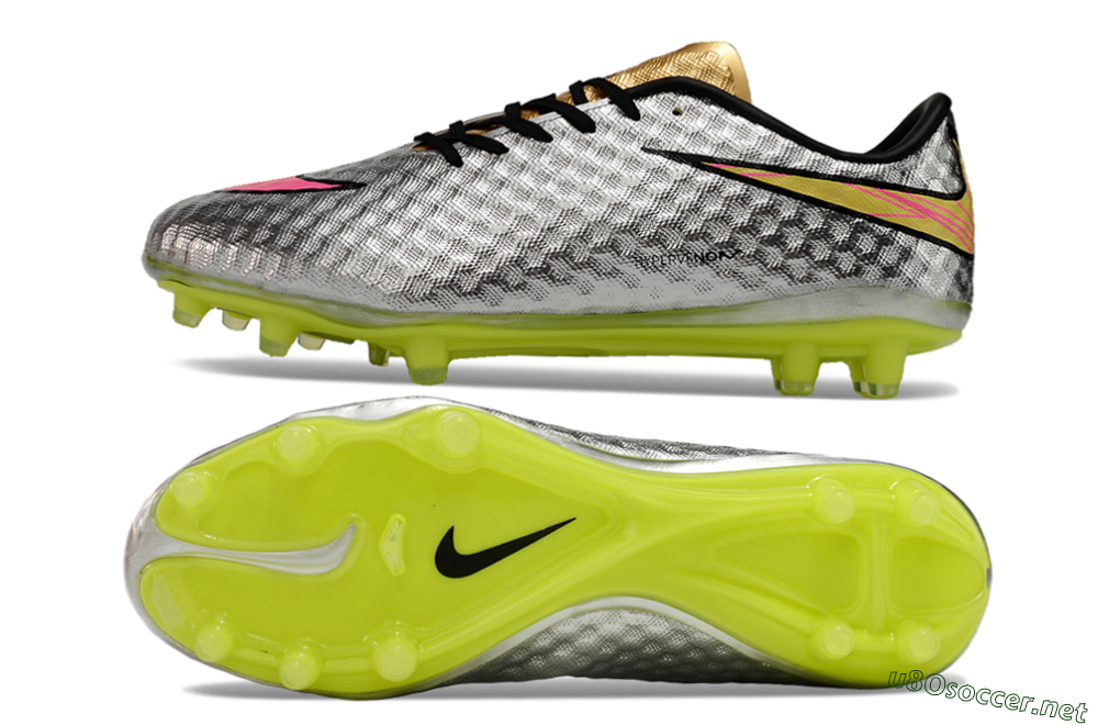 Men's Neymar x Nike Hypervenom Phantom Liquid Diamond FG Football Boots - Silver/Yellow/Pink/Gold 1