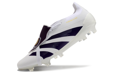 Men's Adidas Predator Elite Foldover Tongue FG Football Boots - White/Black/Gold
