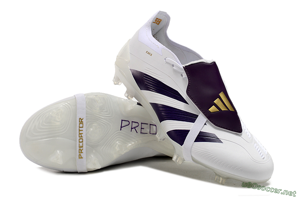 Men's Adidas Predator Elite Foldover Tongue FG Football Boots - White/Black/Gold 3