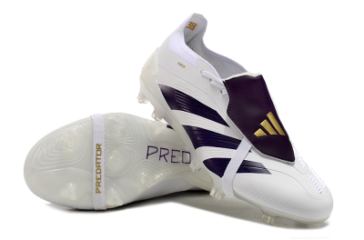 Men's Adidas Predator Elite Foldover Tongue FG Football Boots - White/Black/Gold
