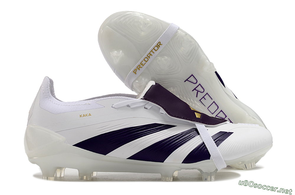 Men's Adidas Predator Elite Foldover Tongue FG Football Boots - White/Black/Gold 2
