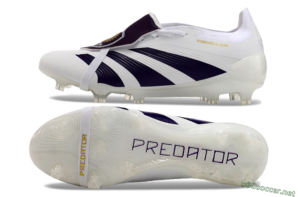 Men's Adidas Predator Elite Foldover Tongue FG Football Boots - White/Black/Gold 1