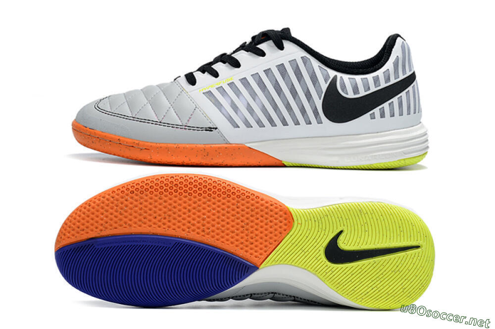Unisex Nike Lunar Gato 2 IC Football Shoes - White/Silver/Black 1
