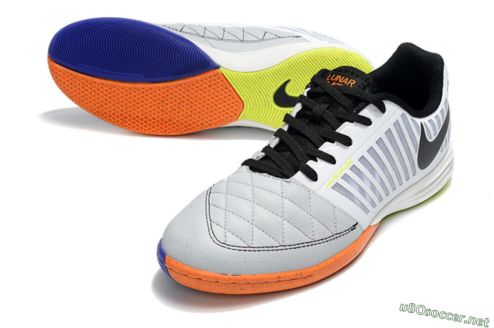 Unisex Nike Lunar Gato 2 IC Football Shoes - White/Silver/Black 3