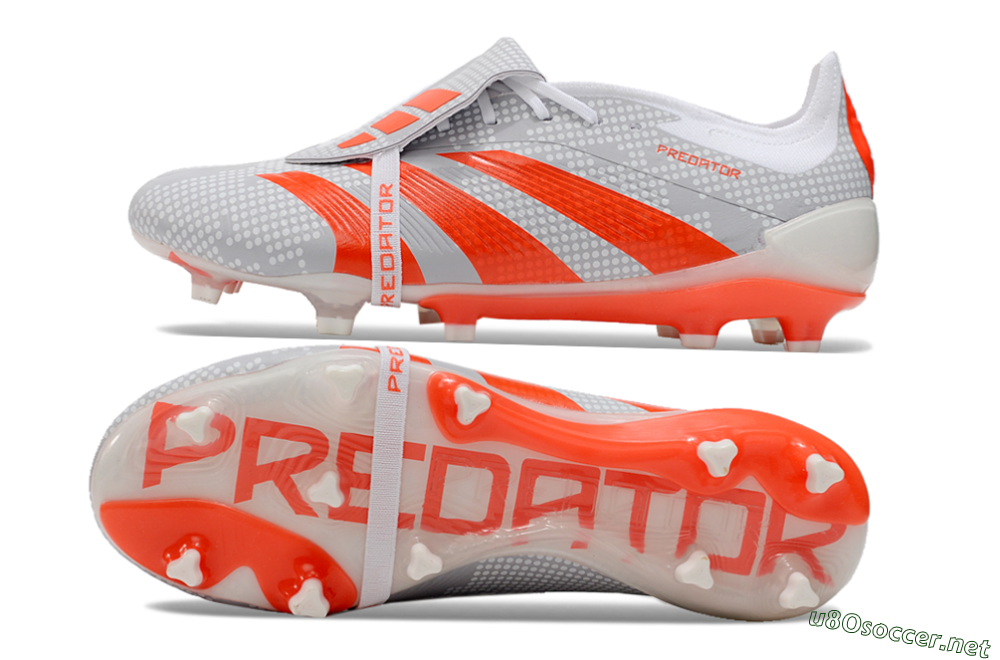 Men's Adidas Predator Elite Foldover Tongue FG Football Boots - Grey/Red/White 1