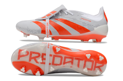 Men's Adidas Predator Elite Foldover Tongue FG Football Boots - Grey/Red/White
