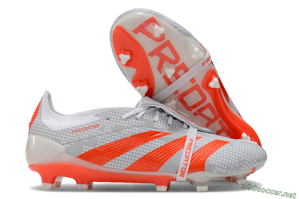 Men's Adidas Predator Elite Foldover Tongue FG Football Boots - Grey/Red/White 2