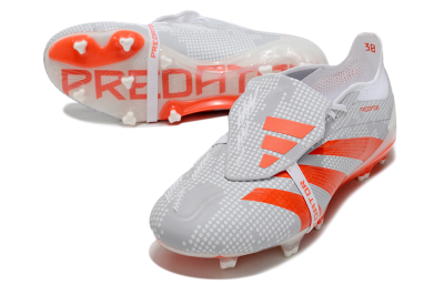 Men's Adidas Predator Elite Foldover Tongue FG Football Boots - Grey/Red/White