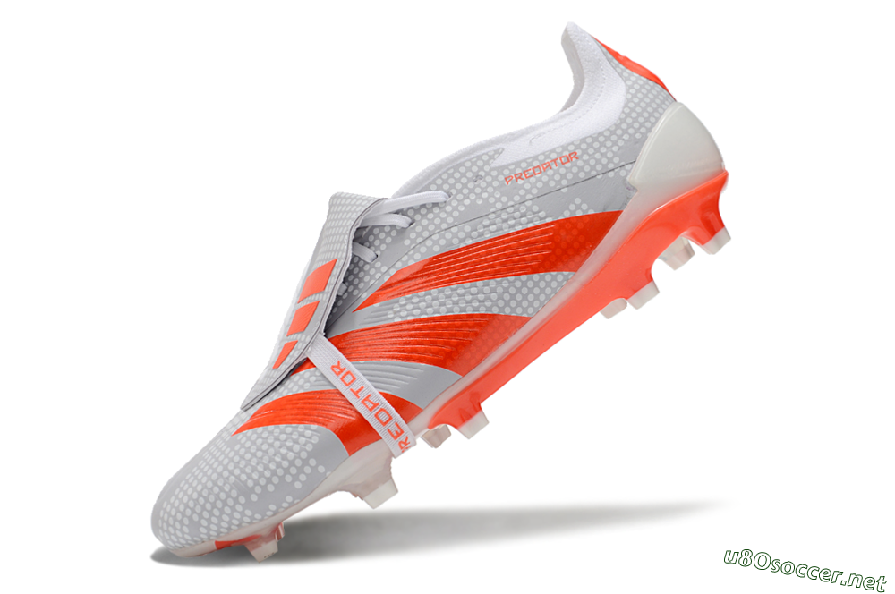 Men's Adidas Predator Elite Foldover Tongue FG Football Boots - Grey/Red/White 5