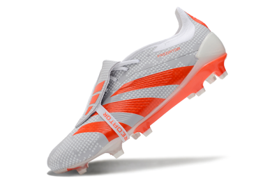 Men's Adidas Predator Elite Foldover Tongue FG Football Boots - Grey/Red/White