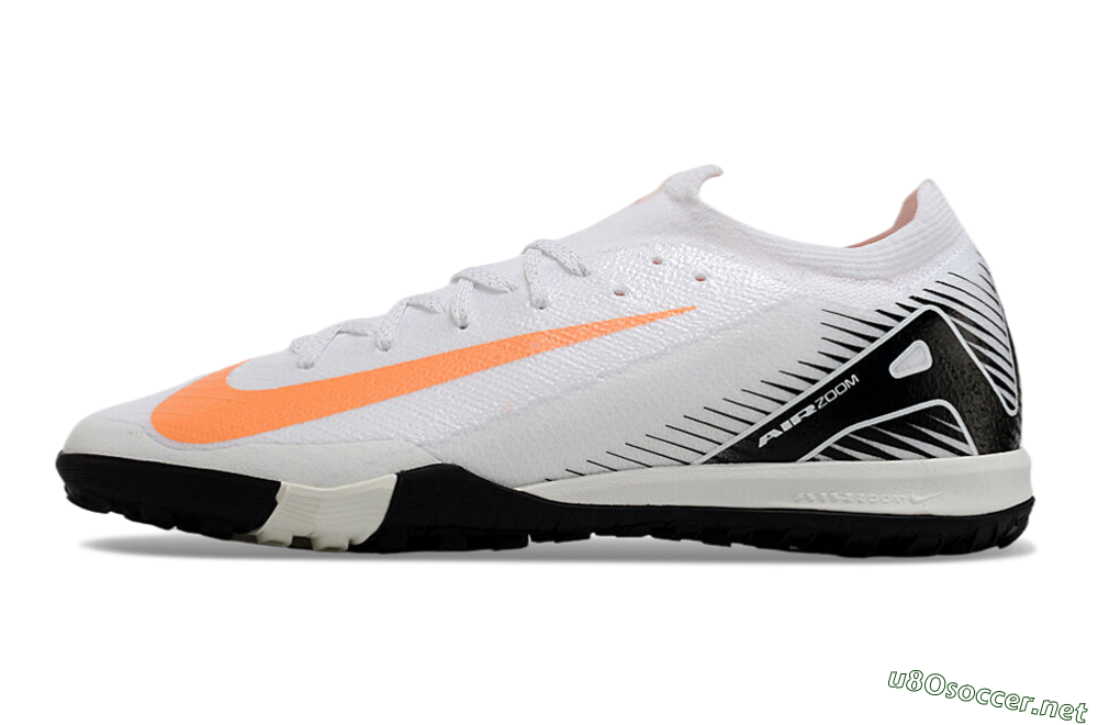Men's Nike Air Zoom Mercurial Vapor 16 Elite TF Football Shoes - White/Black/Orange 0