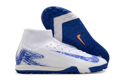 Men's Nike Air Zoom Mercurial Superfly 10 TF Football Shoes - White/Blue/Orange