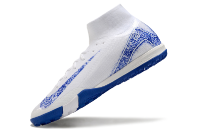Men's Nike Air Zoom Mercurial Superfly 10 TF Football Shoes - White/Blue/Orange