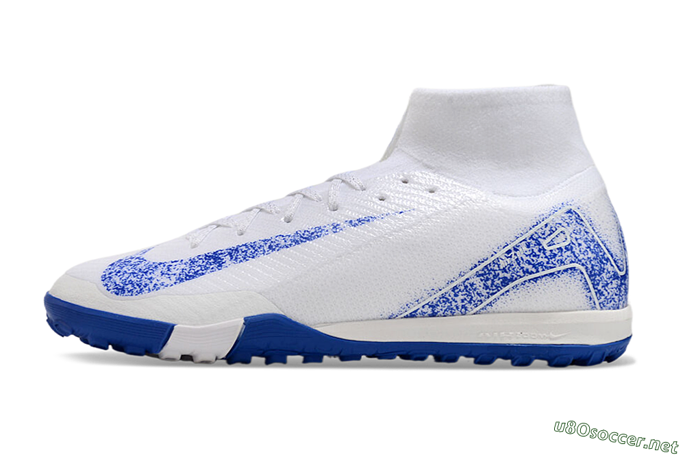 Men's Nike Air Zoom Mercurial Superfly 10 TF Football Shoes - White/Blue/Orange 0