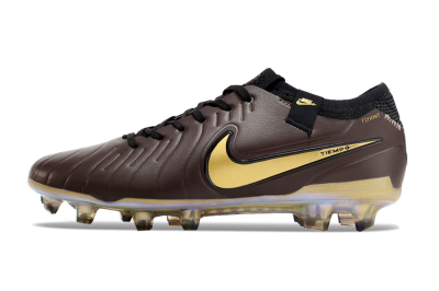 Men's Nike Tiempo Legend 10 Elite FG Football Shoes - Brown/Yellow/Black