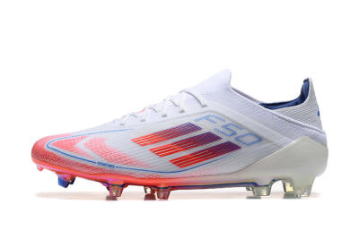 Men's Adidas F50 Elite FG Football Boots - White/Red/Blue