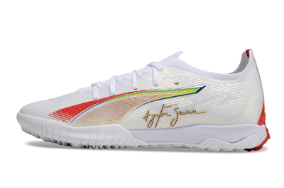 Men's Puma Ultra Ultimate TF Football Shoes - White/Red/Yellow