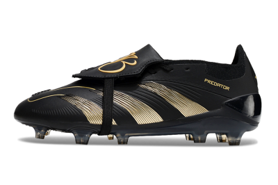 Unisex Adidas Predator Elite Foldover Tongue FG Football Boots - Black/Gold/Blue