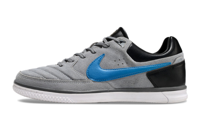 Men's Nike Street Gato IC Football Shoes - Grey/Blue/Black