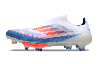 Unisex Adidas F50+ Lightstrike Pro Laceless FG Football Boots - White/Red/Blue