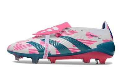 Unisex Adidas Predator Elite Foldover Tongue FG Football Boots - White/Blue/Pink