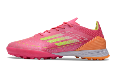 Men's Adidas F50 Elite TF Football Shoes - Pink/Yellow/Orange