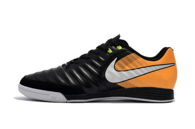 Men's Nike Tiempo Ligera 4 IC Football Shoes - Black/Orange/White