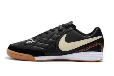 Men's Nike Tiempo Ligera 4 10R IC Football Shoes - Black/Beige/Brown