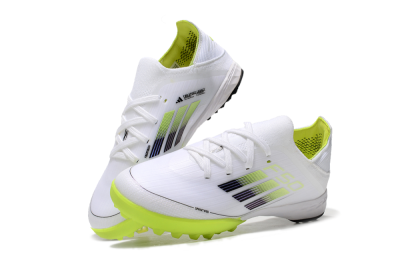 Men's Kids Adidas F50 Elite TF Football Shoes - White/Black/Green