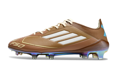 Men's Adidas F50 Elite FG Football Boots - Brown/White/Gold