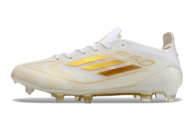 Unisex Adidas F50 Elite FG Football Boots - White/Gold
