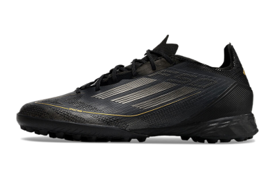 Men's Adidas F50 Pro TF Football Shoes - Black/Silver/Gold