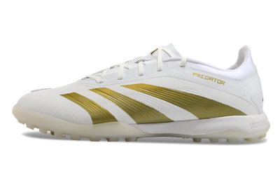 Men's Adidas Predator 24 Elite TF Football Shoes - Beige/White/Gold