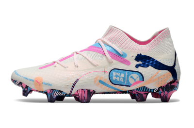 Men's Puma Future Ultimate FG Football Boots - White/Pink/Blue