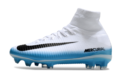 Men's Nike Zoom Mercurial Superfly 5 Elite FG Football Boots - White/Black/Blue