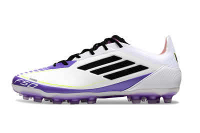 Men's Adidas F50 Elite AG Football Boots - White/Purple/Black