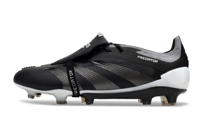 Men's Adidas Predator Elite Foldover Tongue FG Football Boots - Black/Grey/White