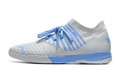 Men's Puma Future Z 1.3 Teazer IC Football Shoes - Silver/Blue