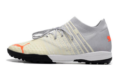 Men's Puma Future Z 1.3 Teazer TF Football Shoes - Beige/Grey/Orange