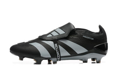 Men's Adidas Predator Elite Foldover Tongue FG Football Boots - Black/Silver/White