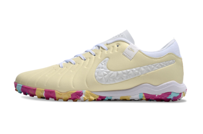 Men's Nike Tiempo Legend 10 Pro TF Football Shoes - Beige/White/Rainbow