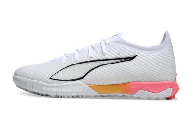 Men's Puma Ultra Ultimate TF Football Shoes - White/Black/Yellow/Pink