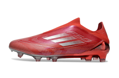 Men's Adidas F50 Elite Laceless FG Football Boots - Red/Silver