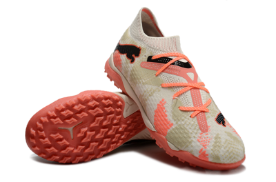 Men's Puma Future Ultimate TF Football Shoes - Beige/Red/Black