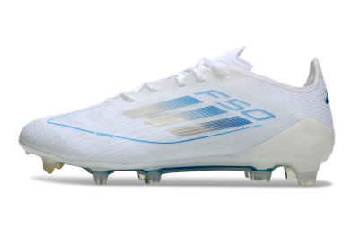 Men's Adidas F50 Elite FG Football Boots - White/Silver/Blue